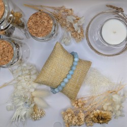 Bracelet boule en Aigue Marine