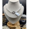 Collier Boule en Pierre de Lune Bleutée – Attache Bouée