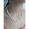Collier Boule en Pierre de Lune Bleutée – Attache Bouée